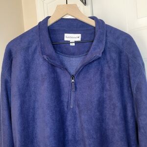 NWT Saddlebred Blue Fleece Quarter Zip Up Cozy Longsleeve Shirt, Size 3XL